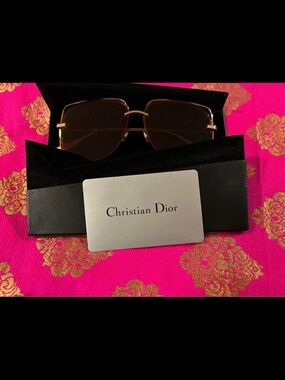 Dior Women’s Gold Frame Brown Lens Aviator Sunglasses